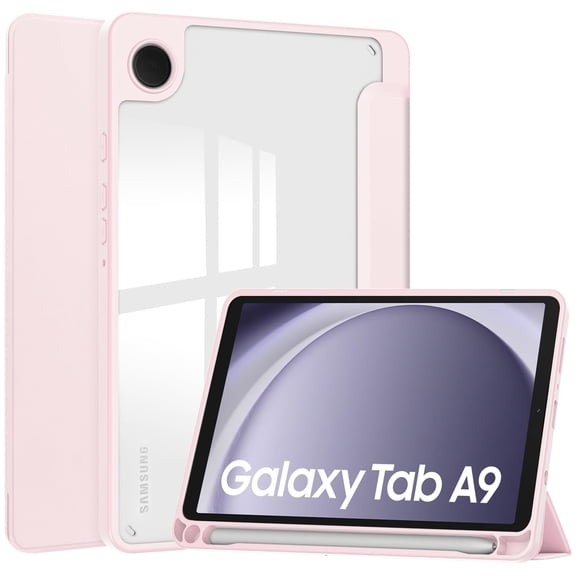 8.7/11-Inch Tablet Case For Samsung Galaxy Tab A9(SM-X110 / SM-X115) / A9 plus(X210/ SM-X216 / SM-X218) with Pen Slot / Wake Up Function Tri-folding Transparent Tablet Case