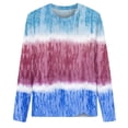 thumbnail image 3 of IROINID Économies Hauts à Manches Longues pour Femmes Col Rond Imprimé T-Shirt Blouse, Rose Vif, 3 of 3