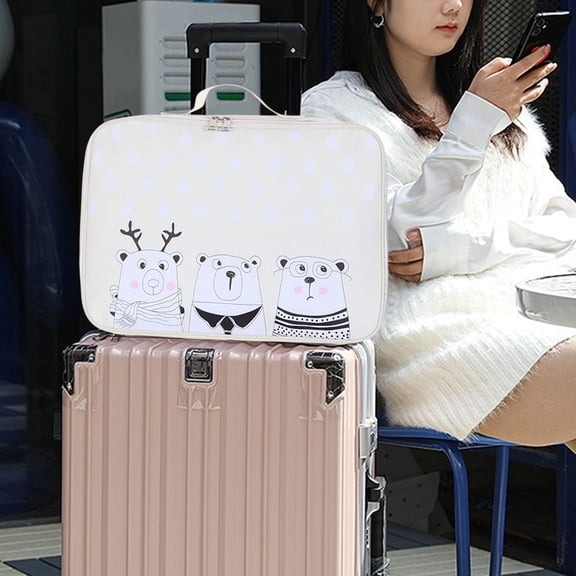 Great Gifts for Less Travel Duffel Bag Clothing Storage Bag Sports Tote Gym Bag Shoulder Weekenders Overnight Bag For Women White A