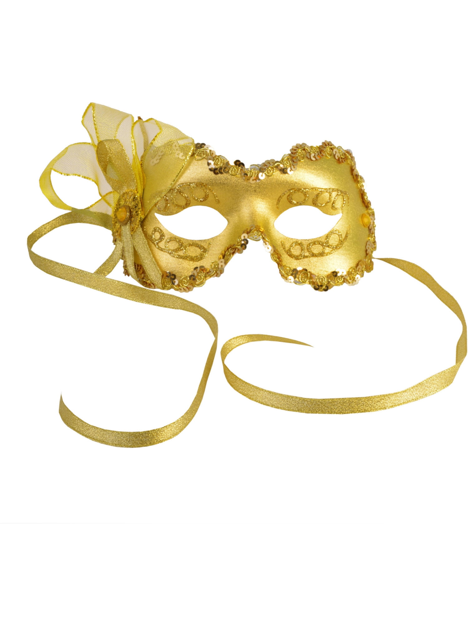 Gold Face Mask Mardi Gras Masquerade Mask Womens Halloween Costume