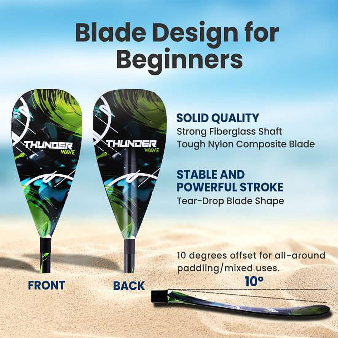 SereneLife Stand Up Paddle-Board Adjustable Paddle - Adjustable Water Paddle Oar for SLSUPB105 Free-Flow Inflatable SUP Stand Up Water Paddle-Board