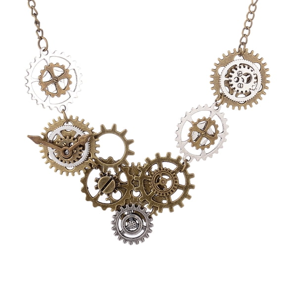 Necklace Steampunk Jewelry Gears Pendant Retro Neck Chain Costume Clock Clockwork Vintage Gothic Cog Gear Cogs Choker