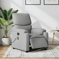 thumbnail image 1 of vidaXL Electric Massage Recliner Chair Light Grey Fabric, 1 of 5