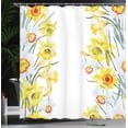 thumbnail image 4 of Ambesonne Vintage Shower Curtain, Flowers, 69"Wx84"L, Yellow White Red, 4 of 5