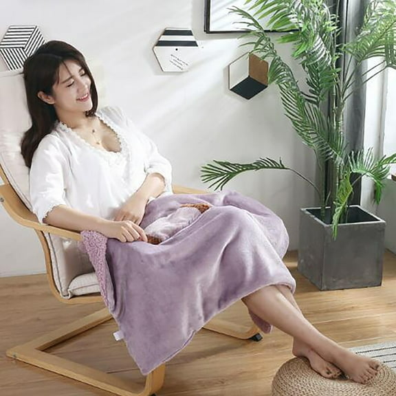 UNLLLL Portable Heated Blanket, 5v Low-Voltage USB Heating Blanket, Multifunctional Hand Warming Knee Blanket, Soft and Machine Washable, for Home Travel Office, 60*80cm