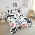 thumbnail image 3 of Cat Comforter Set King Size, Cartoon Cat Bedding Set For Grils Teens Bedroom Decor, Cute Animal Printed Quilt Lovers Cat Lovely Decor Down Comforter Cat Decor For Home, 3 of 5