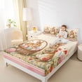 thumbnail image 3 of Erosebridal Kid Vintage Easter Rabbit Full Size Sheets, Groovy Floral Bed Sheets, 4pcs, 3 of 5