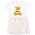 thumbnail image 3 of Inktastic Adorable Vintage Bear Sweater with Hearts Girls Toddler Dress, 3 of 5