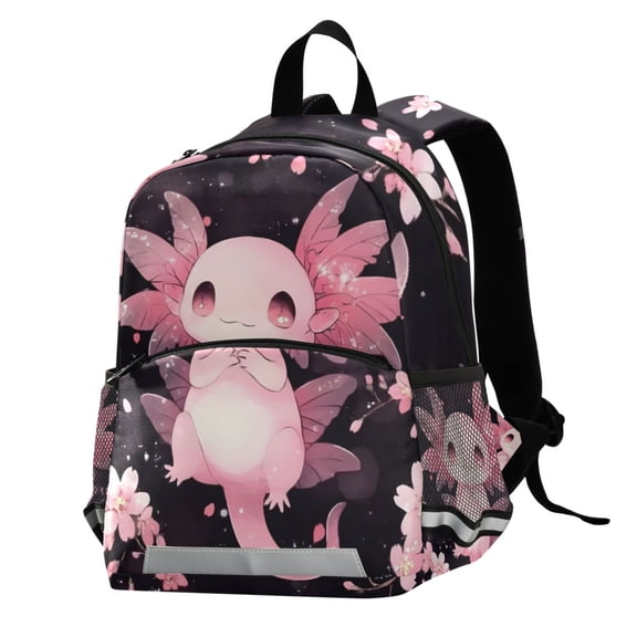 ALAZA Cute Axolotl Cherry Blossom School Backpack Elementary Student Bookbag