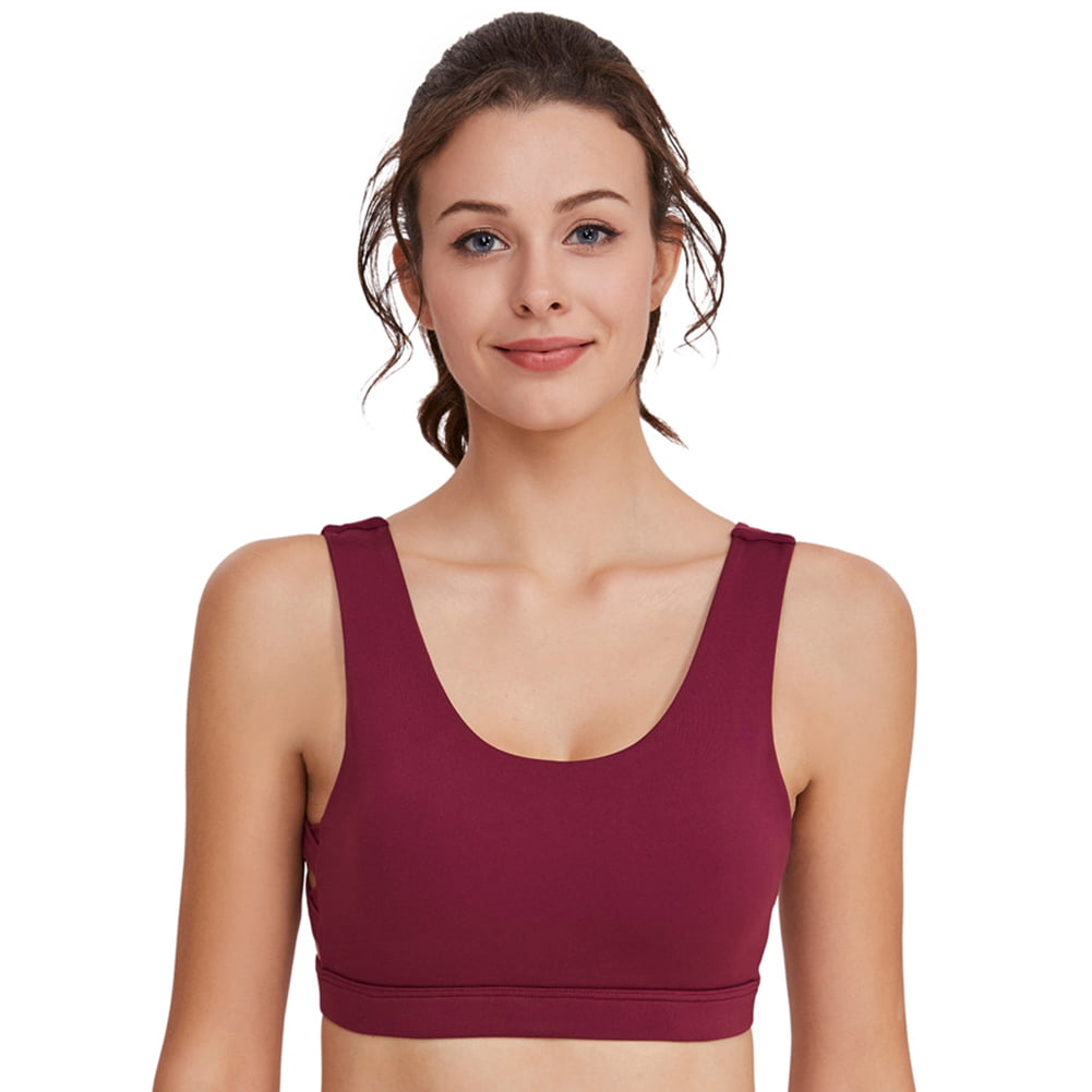 Details about   Womens Seamless Sports Zipper Yoga Padded Bra Fitness  Running Gym Crop Tops US