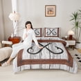 thumbnail image 4 of Manfei Fishing Hooks Bedding Comforter Set 2pcs, Vintage Farmhouse Lake House Twin Comforter Sets, Gray Barn Door Bedding Set, Ultra Soft Home Decor, 4 of 8