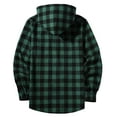 thumbnail image 4 of Cethrio Boys Plaid Shirts, Lightweight Long Sleeve Hooded Casual Shirt Jackets Green Size 12-13T, 4 of 4