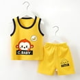 thumbnail image 4 of Gubotare Toddler Boys Clothes Sets Baby Boy Summer Clothes Sleeveless Tank Tops Vest T-Shirt + Casual Shorts Toddler Outfits Set 5T 6T (Yellow,5-6 Years), 4 of 4