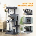thumbnail image 4 of PawHut 52 Inch Cat Tree with Scratching Posts, Cat Bed, Condo, Dark Grey, 4 of 10