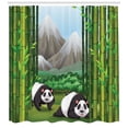 thumbnail image 3 of Ambesonne Tropical Shower Curtain, Panda Bear Trees Cartoon, 69"Wx75"L, Multicolor, 3 of 3