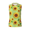 thumbnail image 6 of Lsque Sunflower Leaves Print Men's Cotton Blend Sleeveless Muscle Shirts (S-3XL)- Moisture Wicking, Odor Protection, UPF 30+,Medium, 6 of 8