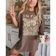 thumbnail image 4 of Vintage Oversized Moth Shirt, Cottagecore Nature , Washed Boho Gothic Nature Tee,, 4 of 6
