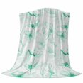 thumbnail image 6 of Green Flower Blanket Soft Cozy Warm Throw Blanket for Couch, Plush Fuzzy Flannel Fleece Blankets for Sofa, Watercolor Floral Botanical Line Drawing Print Bed Blankets Gifts for Men, 50"x60", 6 of 9