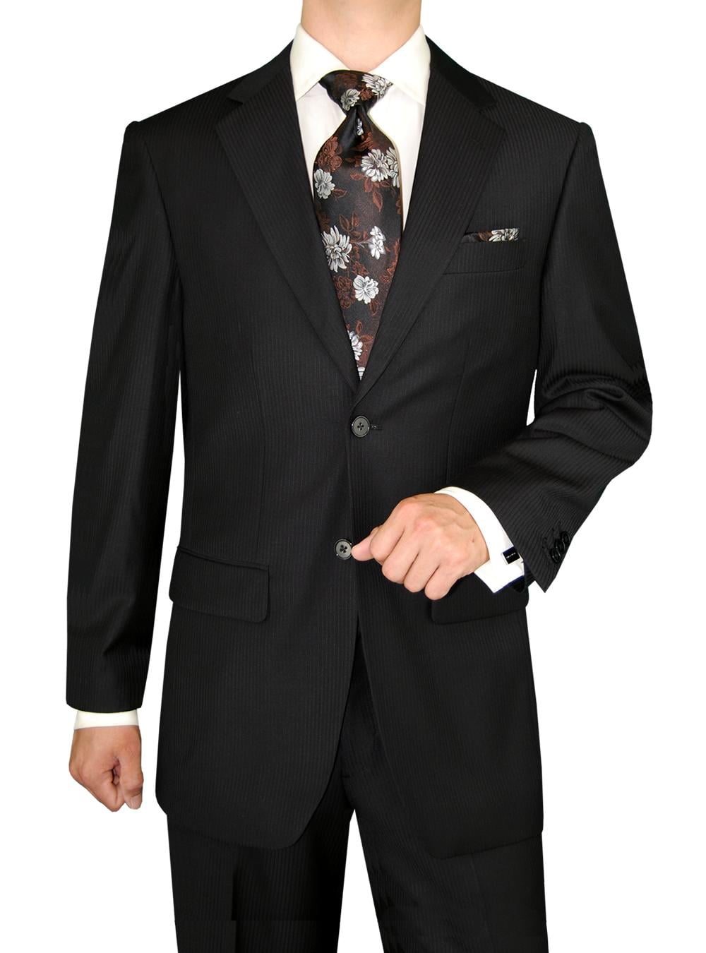 DTI GV Executive Italian Men's Wool Suit 2 Button Jacket 2 Piece Shadow