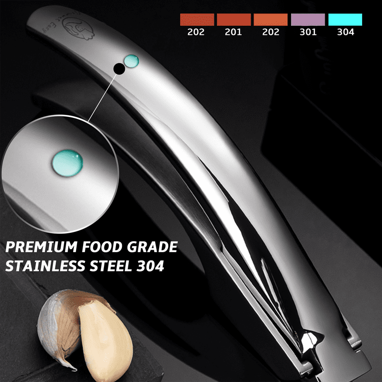 Garlic Press Stainless Steel, No Need to Peel Garlic Mincer Tool for Fine  Garlic, Detachable for Easy Cleaning, Garlic Presser and Masher, Dishwasher