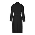 thumbnail image 6 of Honeeladyy Women's Fall Trench Office Double Breasted Long Trench Coat Overcoat Black XXL, 6 of 6