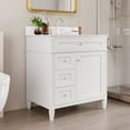 thumbnail image 3 of DeerValley Bathroom Vanity 30 Inch Bathroom Vanity with Sink and Backsplash, Pre-Assembled Modern Bath Cabinet with Storage, Soft Close Doors, White, 3 of 13