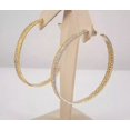 thumbnail image 2 of Pretty 2.50ct Round Lab Created Diamond Hoop Earrings 14K Two Tone Gold Plated, 2 of 2