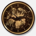 thumbnail image 1 of Designart 'Gold Fashions Lips Glam Wall Clock, 1 of 4