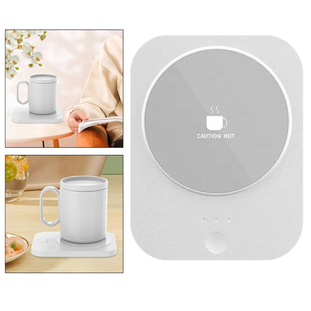 Estera calentadora de tazas portátil, placa calentadora de bebidas eléctrica para el hogar, escritorio y oficina blanco BLESIY almohadilla térmica para tazas