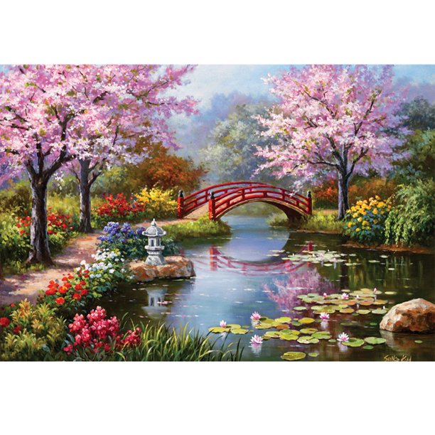 Kits de pintura de diamante 5D para manualidades, pintura pegada con diamantes, pintura de punto de cruz, bordado de diamantes de imitación, artesanía para decoración de la pared del hogar (30x40 cm)-Paisaje de primavera Sailing Electrónica