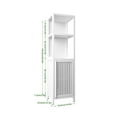 thumbnail image 2 of 52" Bathroom Storage Cabinet, Freestanding Linen Tower with 2 Open Shelves and 1 Cabinet, Floor Storage Cabinet for Bathrooms, Laundry Rooms, Bedrooms, White, 2 of 9