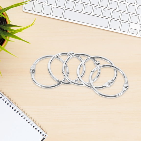 ETEREAUTY Loose Leaf Binders Rings Metal Silver 20Pcs for Office Use