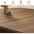 thumbnail image 5 of Weselon 78" Extendable Dining Table for 6-8, Modern Oval Kitchen Table with Roman Column Table Leg, Large Oval Solid Wood Table, Dining Room Table, Walnut, 5 of 9