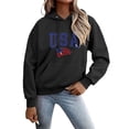 thumbnail image 4 of Fall Hoodies Women Usa Hoodies Oversized Long Sleev Drawstring Sweatshirt With Pockets Sweatshirts Women Black XL, 4 of 6
