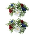 thumbnail image 2 of Trayknick and Anneaux de Bougie Couronnes Artificielles, Patriotiques Rouges Blancs Bleu Floral Bougie Anneau Centre pour Couronnes de Bougie Pilier pour Porte d'Entrée 2PCS, 2 of 12