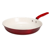 Tasty Clean Ceramic 12" Non-Stick Aluminum Fry Pan, Red