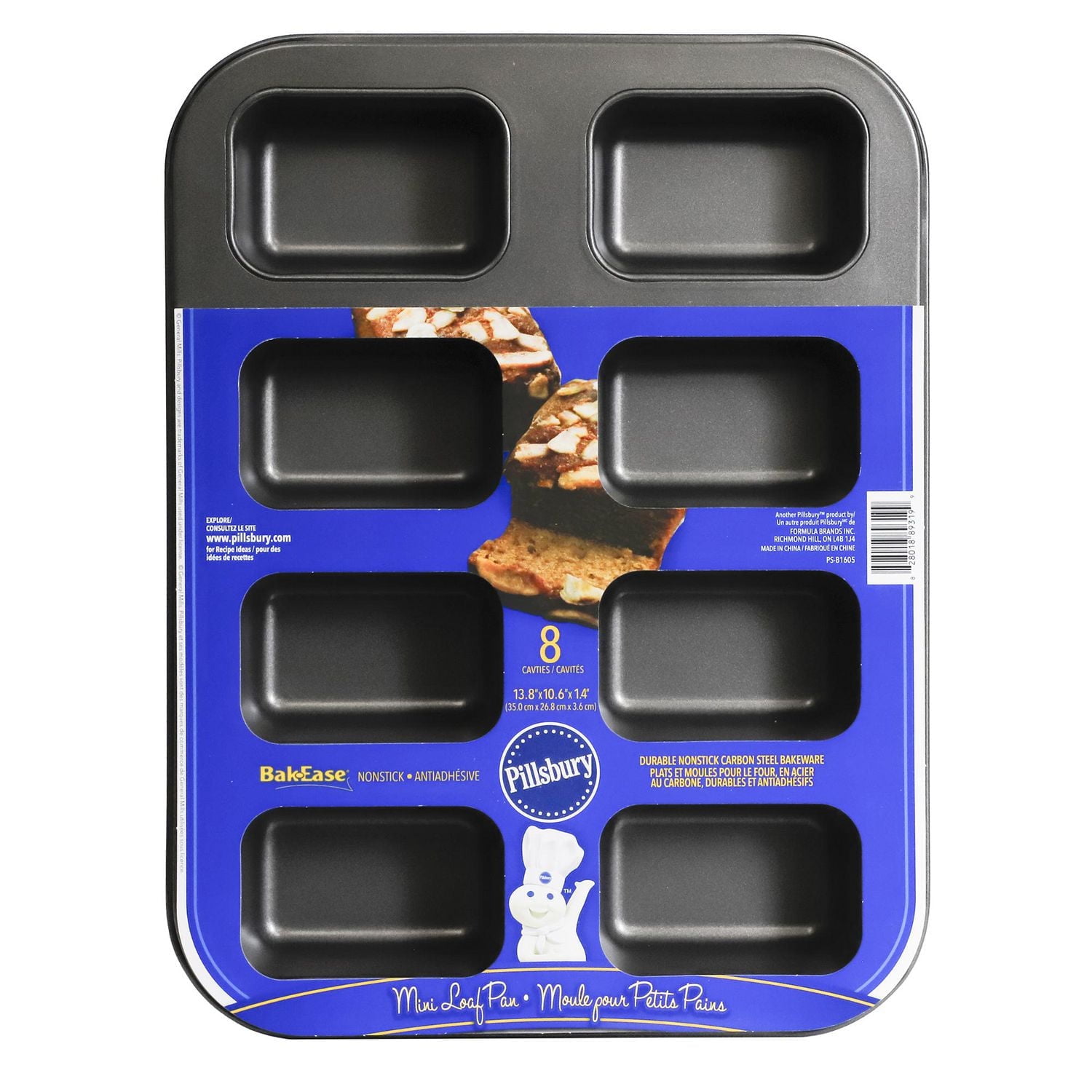 Moule à mini-pain Pillsbury 8 tasses 8 mini moules à pain