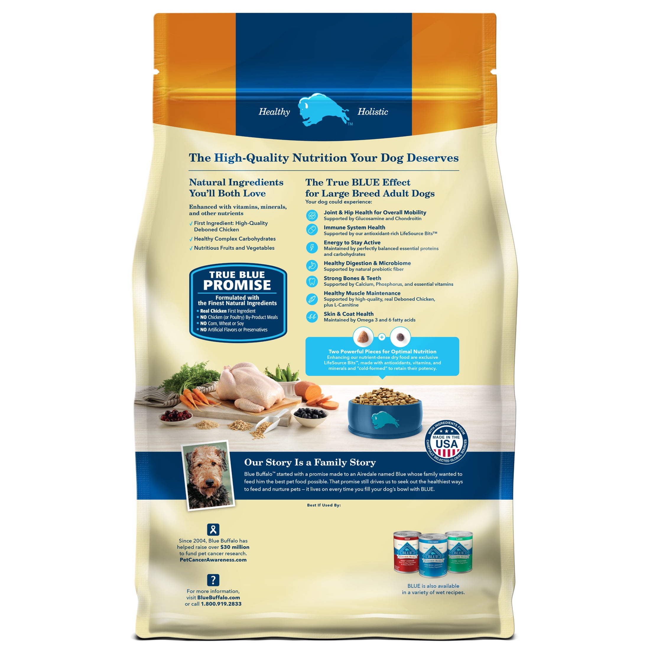 Blue Buffalo Life Protection Formula Large Breed Senior Dog Food, Chicken & Rice, 34 lbs.