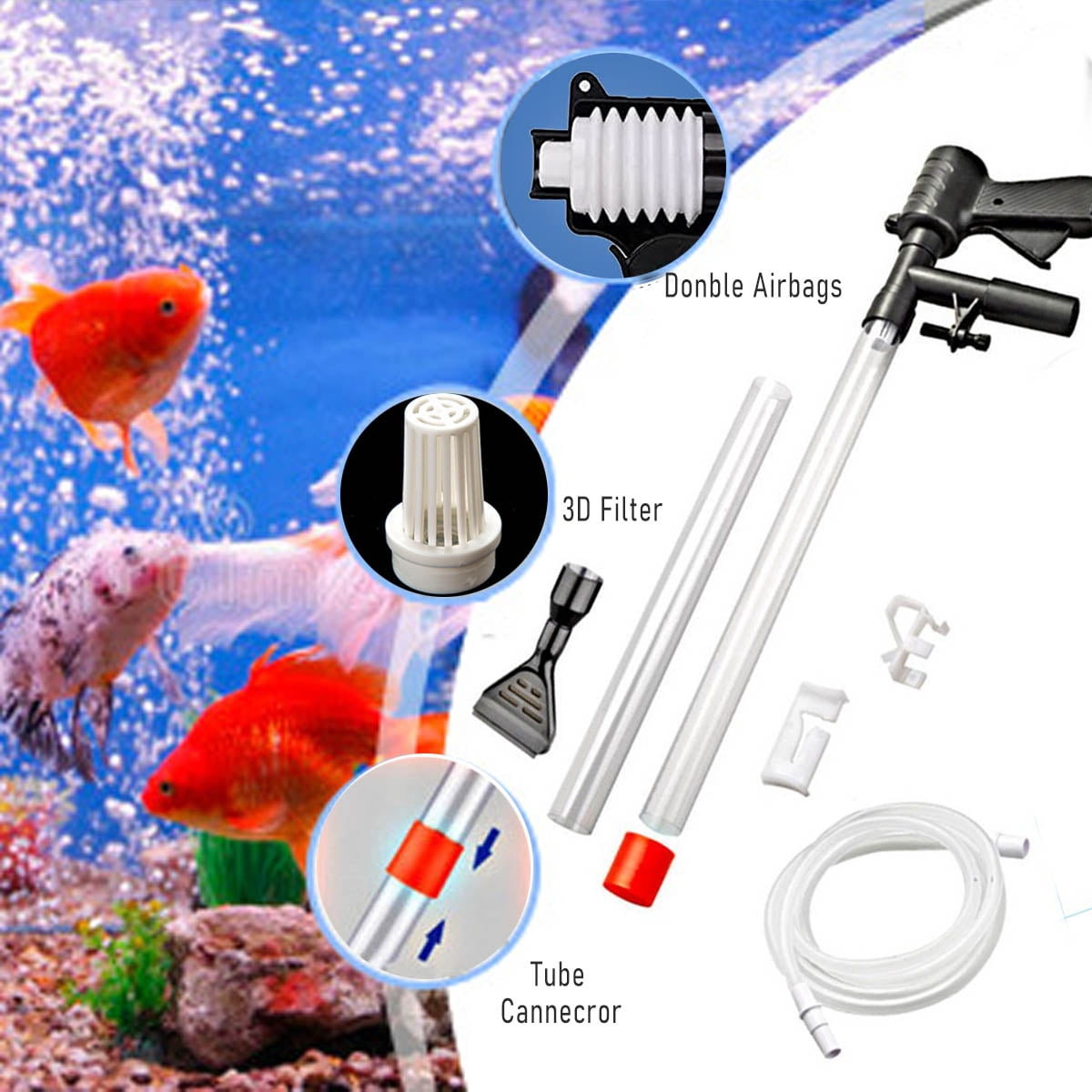 IFCOW 2023 Aquarium Gravel Cleaner Vacuum Fish Tank Vacuum Cleaner Tools Gravel Sand Siphon Vacuum Cleaner