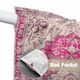 thumbnail image 2 of Boho Pink Kitchen Window Curtains, Swag Curtains Valance for Bedroom Living Room Bathroom, Middle Century Boho Geometric Abstract Southwestern Rod Pocket Window Curtain Block Drapes 2 Panels 36"x45", 2 of 9