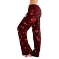 thumbnail image 2 of Hearthz Valentines Pj Pants for Women Heart Printed Womens Sleep Pants Spring Summer Drawstring Straight Leg Women Lounge Pants, 2 of 7