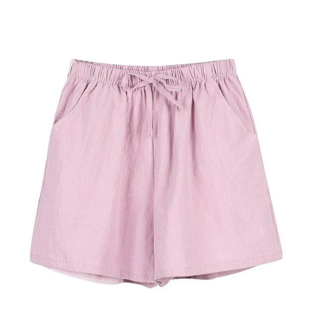 FNFYFH Clearance Womens Soft Solid Color Shorts Lightweight Summer Beach Running Athletic Shorts,Pink