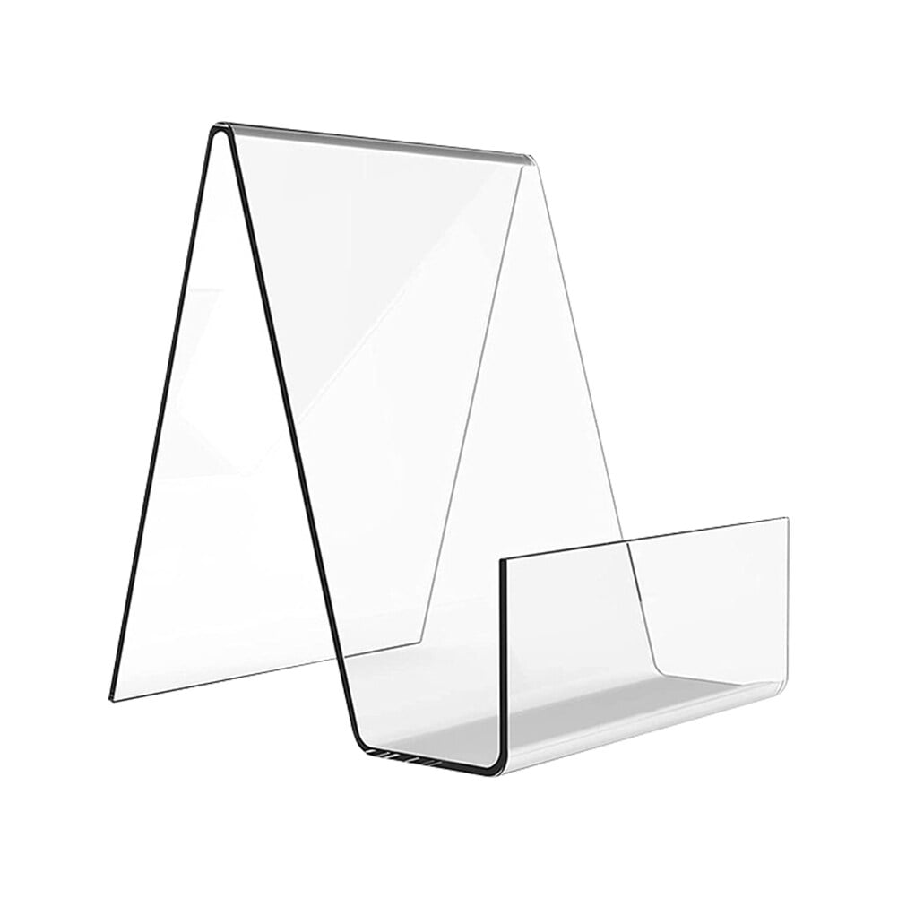 Homemaxs 2Pcs Acrylic Book Stands Clear Book Display Racks Acrylic