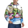thumbnail image 2 of Goofa Alligator Donut Pool Float for Men's Hooded Sweatshirt - Lightweight Pullover Hoodie with Kangaroo Pocket, Perfect for Everyday Wear-3X-Large, 2 of 7