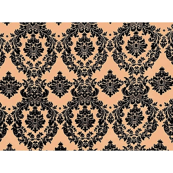 Flocked Damask Polyester Taffeta Fabric by the 5, 10, 15 and 20 Yard Increment, 58”/60” Wide, All Colors