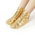 thumbnail image 6 of Missfiona Women’s Leather Jazz Boots Leather Dancing Shoes Practice Jazz shoes(8,Gold), 6 of 6