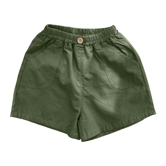 Baby Boy Pants Lightweight Pocket Elastic Solid Print Shorts Breathable Casual Wear 3-4 Years