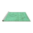 thumbnail image 2 of Ahgly Company Machine Washable Indoor Round Abstract Turquoise Blue Modern Area Rugs, 7' Round, 2 of 4