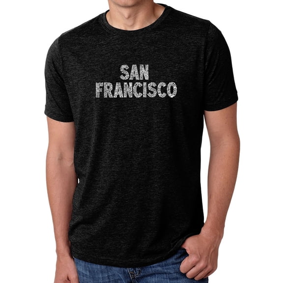LA Pop Art Men's Premium Blend Word Art T-shirt - SAN FRANCISCO NEIGHBORHOODS