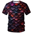 thumbnail image 5 of IWRICH Novelty Short Sleeve T Shirts for Men Crewneck Shirt Funny Fashion Fish Scale Tees Casual Printed Tops 06-Dark Purple L, 5 of 6